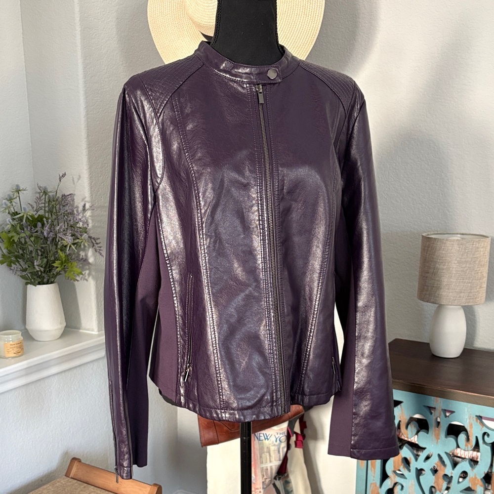 Women's Purple Leather Jacket